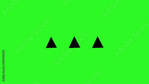 Rotating black triangle loading animation featuring abstract geometric elements in a minimalist monochrome design. ideal for representing downloading, waiting, or processing in digital environments