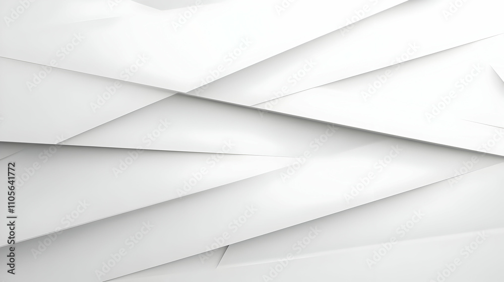 Abstract White Geometric Shapes Background with 3D Effect and Intersecting Lines Abstract White Geometric Shapes Background with 3D Effect and Intersecting Lines