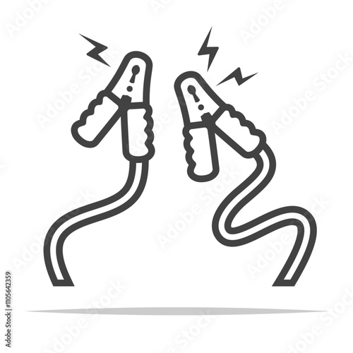 Jumper cables outline icon transparent vector isolated
