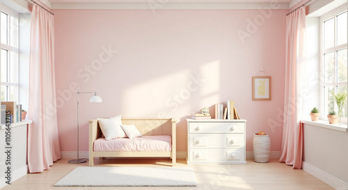 interior of a room with a bed