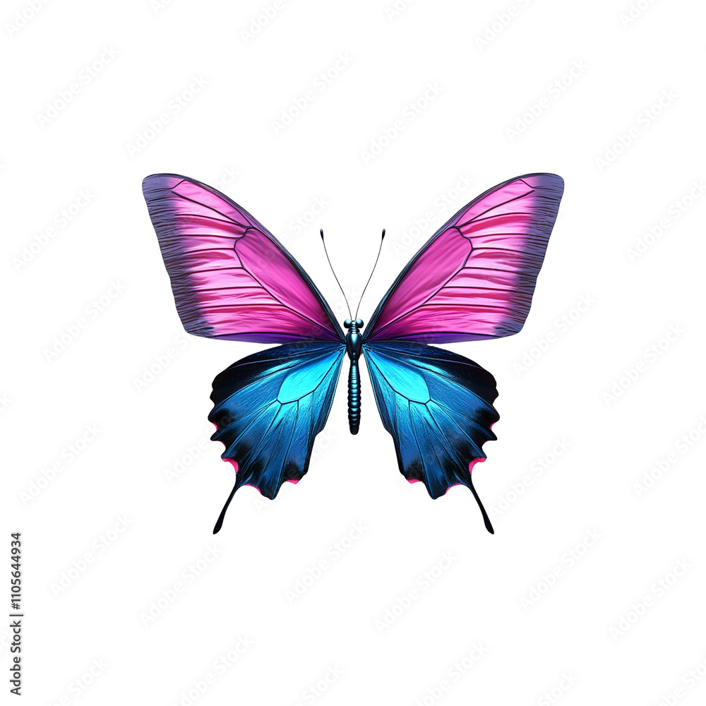custom made wallpaper toronto digitalVibrant Pink and Blue Butterfly Isolated on White Background