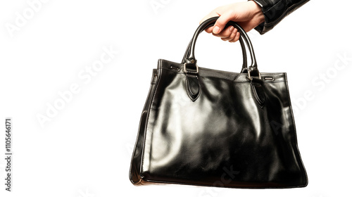 Luxury Leather Bag Display Transparent Background photo