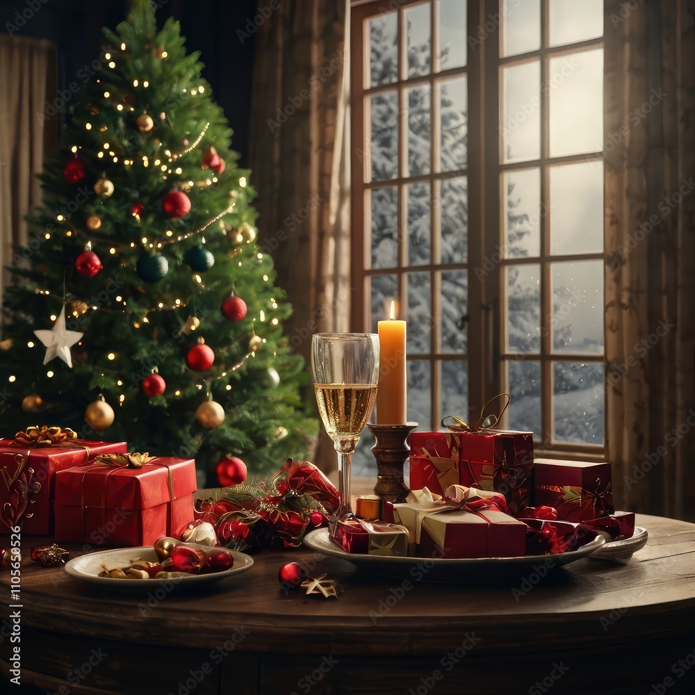 Fototapeta premium Christmas night in the city