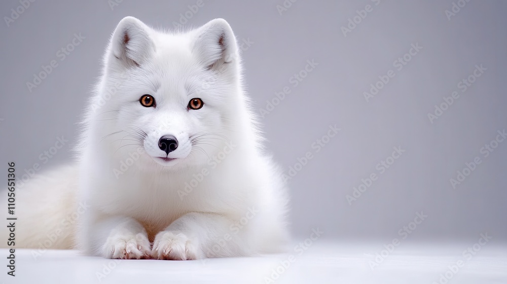 Captivating Portrait of a Majestic White Fluffy Canine in a Serene Winter Setting Captivating Portrait of a Majestic White Fluffy Canine in a Serene Winter Setting