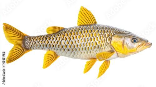 Vibrant Golden Fish Swimming in River or Lake