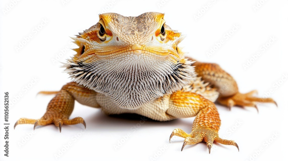 Fototapeta premium Close up of Bearded Dragon Lizard with Intricate Scales and Textured Skin