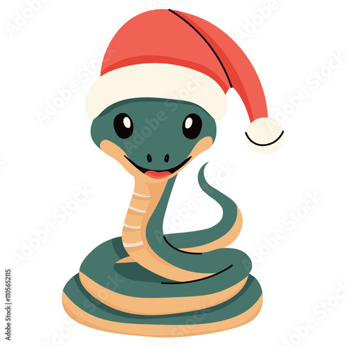 snake in santa hat