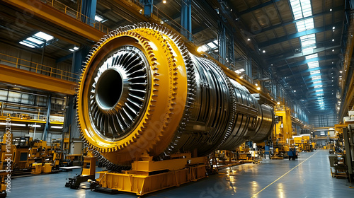 Industrial Turbine Assembly in Factory Setting