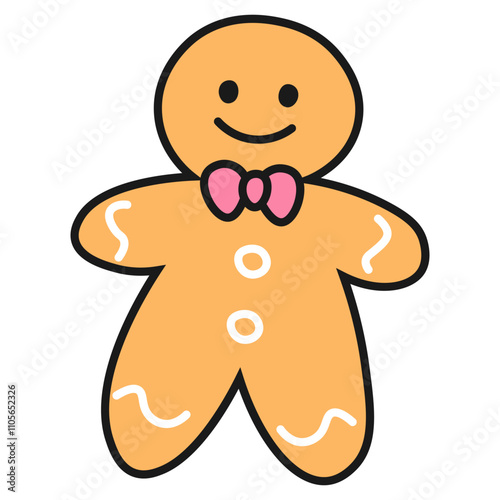 gingerbread man isolated on white