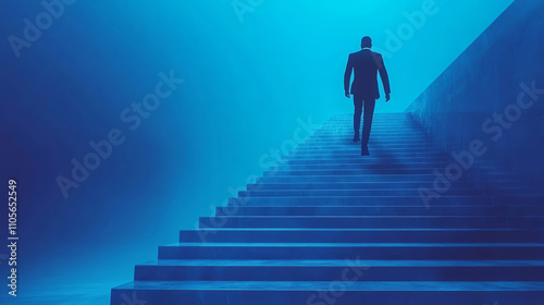 Wallpaper Mural Business people walk up the ladder of success to the top Torontodigital.ca