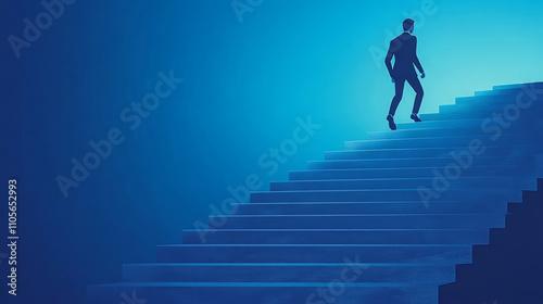 Wallpaper Mural Business people walk up the ladder of success to the top Torontodigital.ca