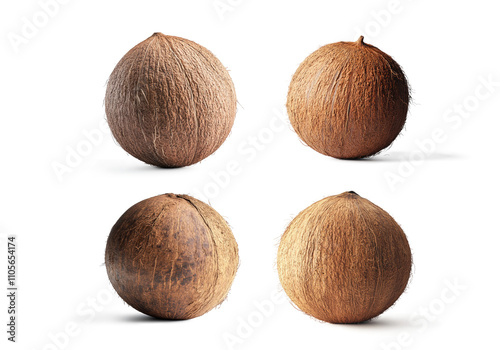 coconut, isolated on white background, full depth of field, clipping path.