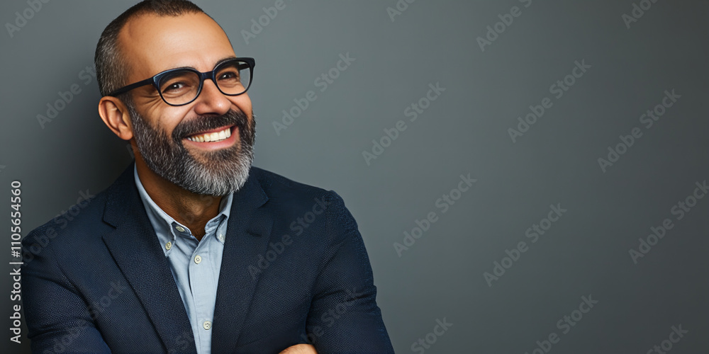 Professional middle-aged businessman with arms crossed in formal attire, exuding confidence and leadership, ideal for corporate presentations, executive profiles, and business branding. Professional middle-aged businessman with arms crossed in formal attire, exuding confidence and leadership, ideal for corporate presentations, executive profiles, and business branding.