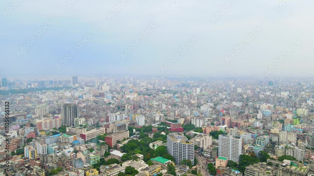 Victoria Park and Jagannath University in Dhaka city, Bangladesh. Aerial elevated drone view Victoria Park and Jagannath University in Dhaka city, Bangladesh. Aerial elevated drone view