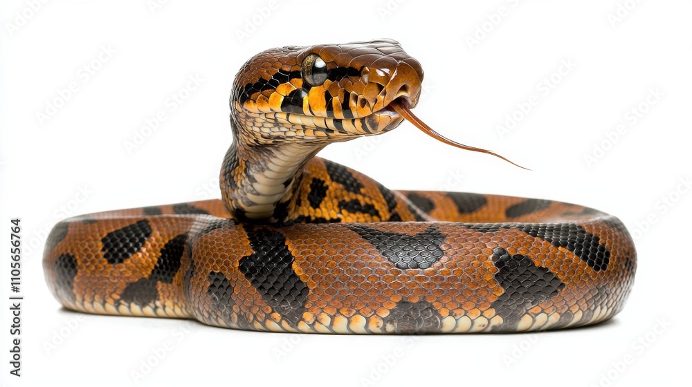 Obraz premium Venomous Serpent Coiled and Ready to Strike in Natural Habitat