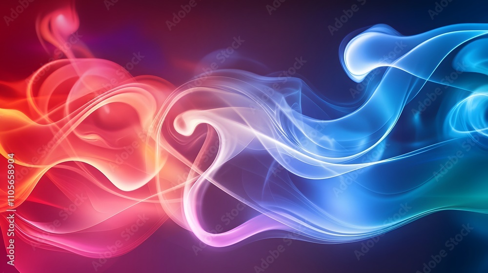 Abstract Red And Blue Swirling Smoke Waves Design Abstract Red And Blue Swirling Smoke Waves Design