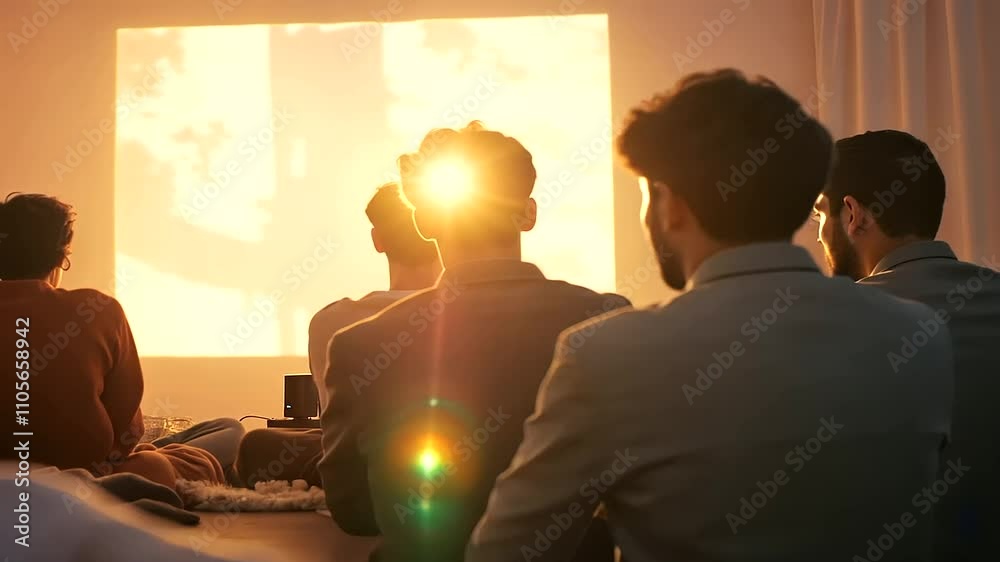 Movie Night Setup in Dorm Hall with Friends Movie Night Setup in Dorm Hall with Friends