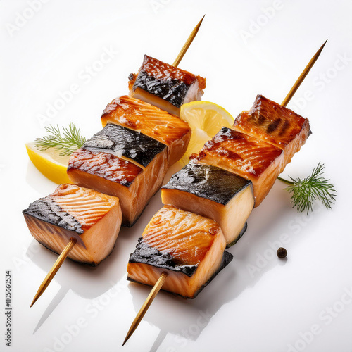 brochette, esturgeon, aliment, blanc, sushi, poisson, assiette, repas, dessert, casse-croûte, pain, déjeuner, diners, isolé, fromage, bon vivant, frais, sain, fruit, table, gros plan, délicieux,  photo