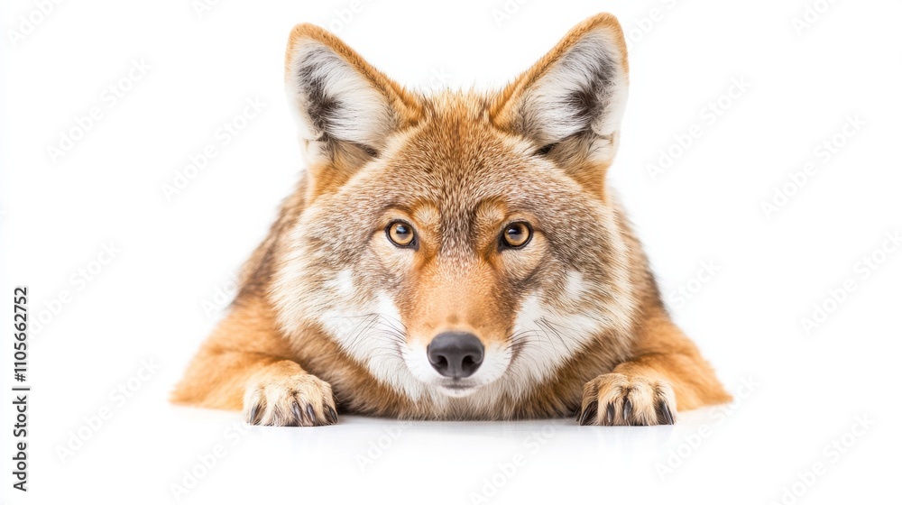 Fototapeta premium Attentive Red Fox Observing from Wilderness Environment