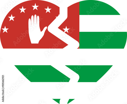Broken Heart Icon of Abkhazia Flag