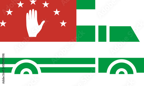 Truck Icon of Abkhazia Flag