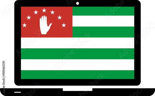 Abkhazia Flag in Laptop