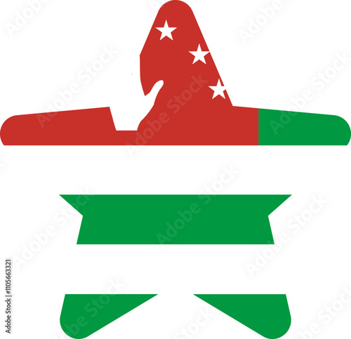 Abkhazia Flag In Star Shape
