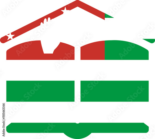 Abkhazia flag on Book with symbol icon
