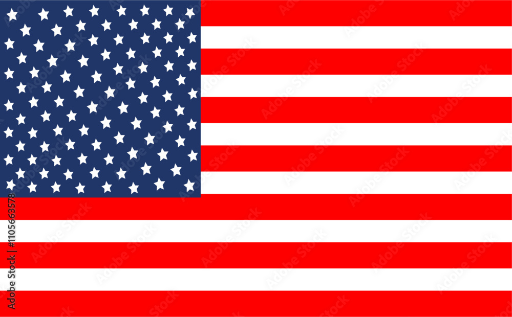 Obraz premium USA flag. USA flag vector. American national symbol of united states with stars stripes illustration on white background.