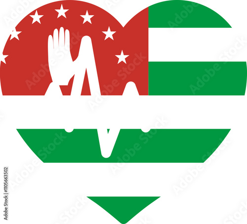 Abkhazia Flag on Heart Beet icon