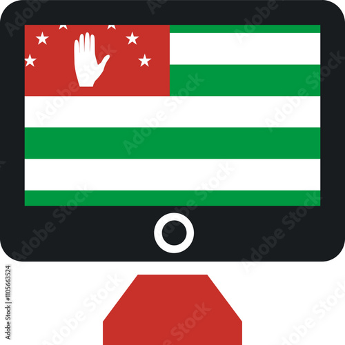 Abkhazia Flag On Monitor