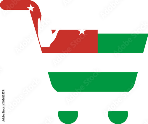Abkhazia flag on Mono Cart Icon