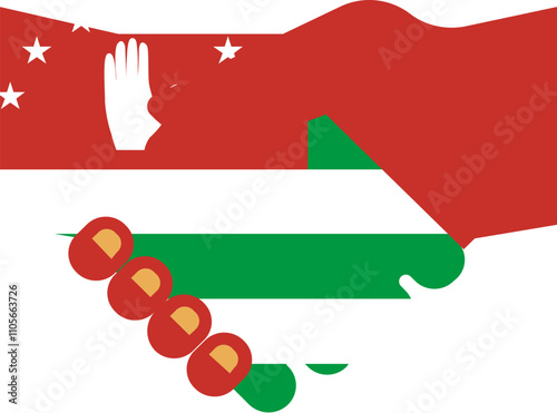 Abkhazia flag on Shake Hand icon