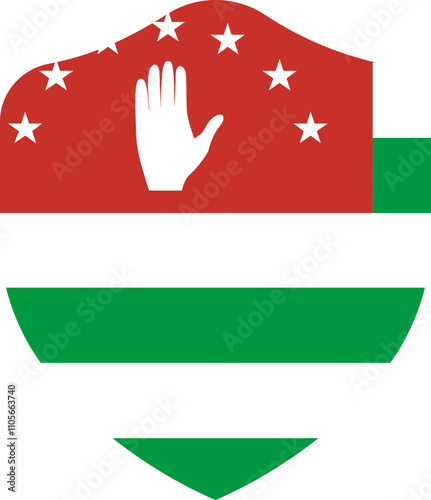 Abkhazia Flag on Shield Shape