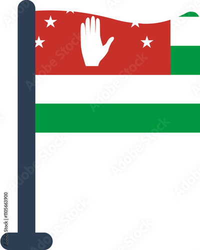 Abkhazia Flag Rounded