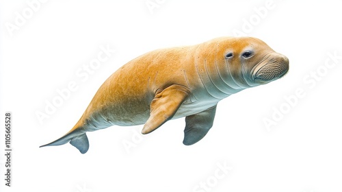 Closeup of a Majestic Seal Like Marine Mammal Floating in the Shallow Coastal Waters Showcasing the Beauty and Diversity of the Aquatic Ecosystem photo