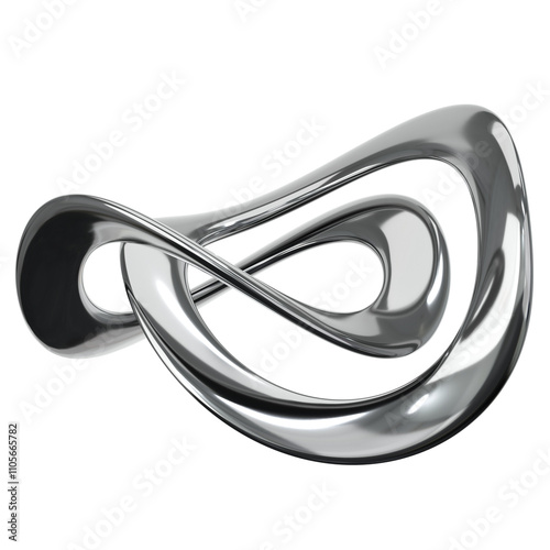 y2k metal chrome abstract 3D Icon Illustration