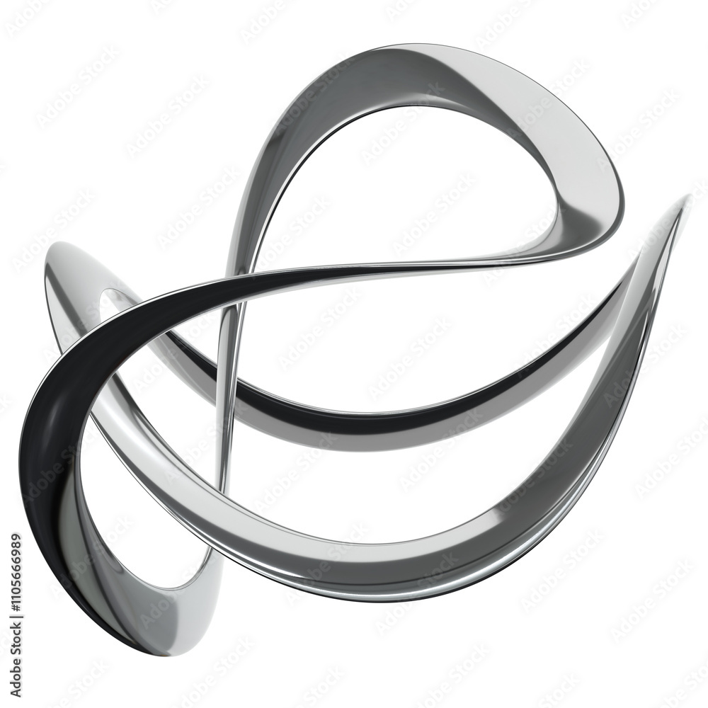 y2k metal chrome abstract 3D Icon Illustration