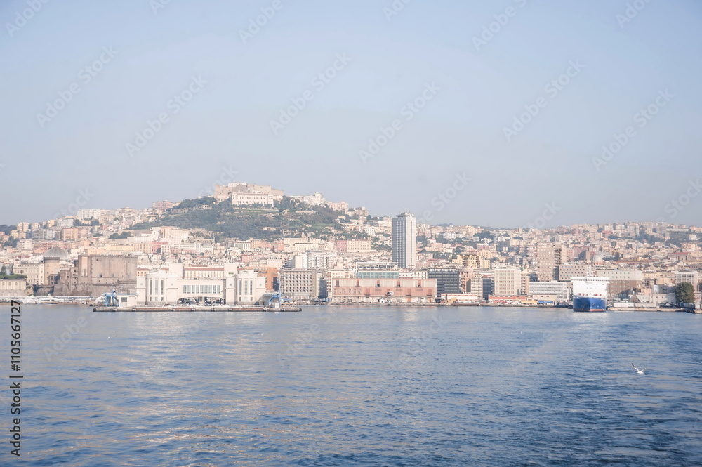 Fototapeta premium view of the city of Naples from the sea