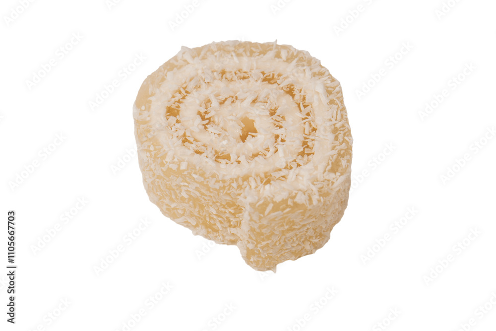 Coconut candy roll isolated on a white background. Coconut candy roll isolated on a white background.