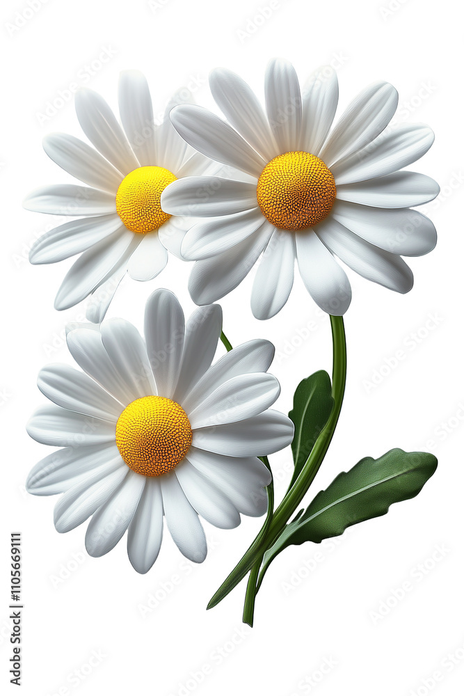 Fototapeta premium Fresh Daisy Flower Isolated with Transparent BG