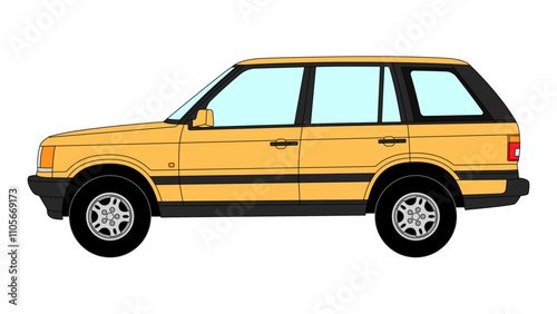 Fotografi Range Rover English Classic Luxury SUV Vector Speed Icon Retro Off road 4x4 Spor