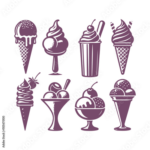 A Collection of Ice Cream Silhouettes