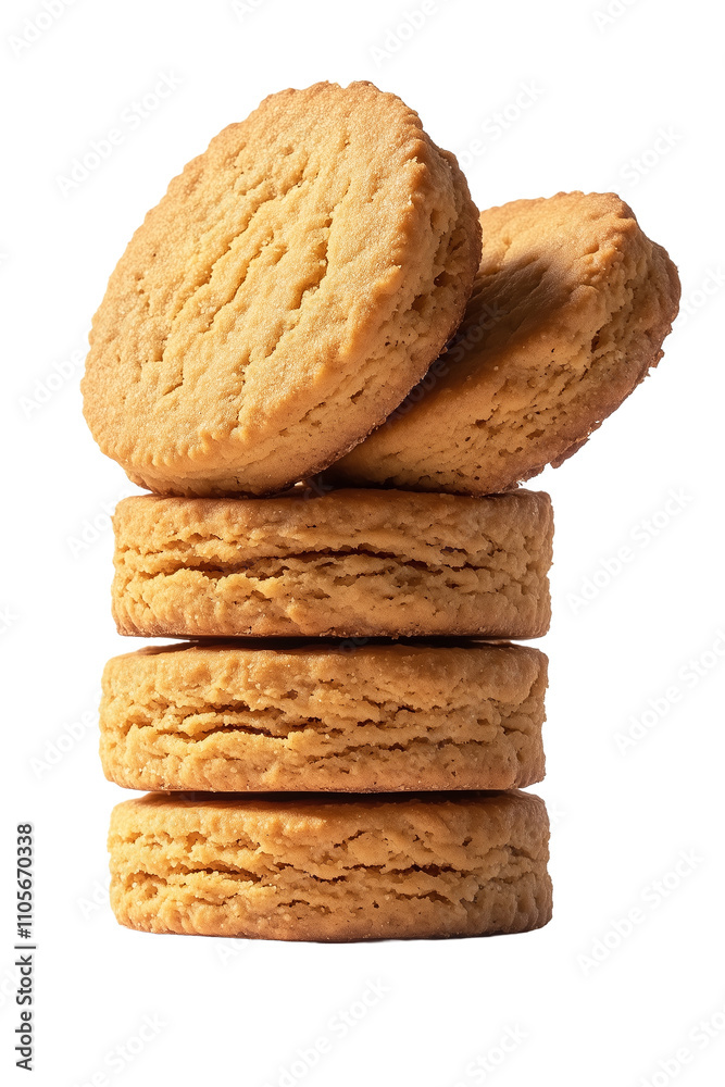 Homemade Ginger Biscuits on Transparent Background Homemade Ginger Biscuits on Transparent Background
