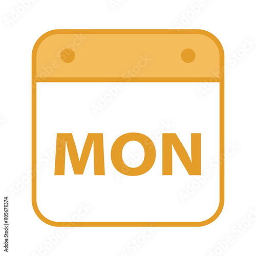 Monday Calendar Flat Icon Set for Daily and Weekly Planning