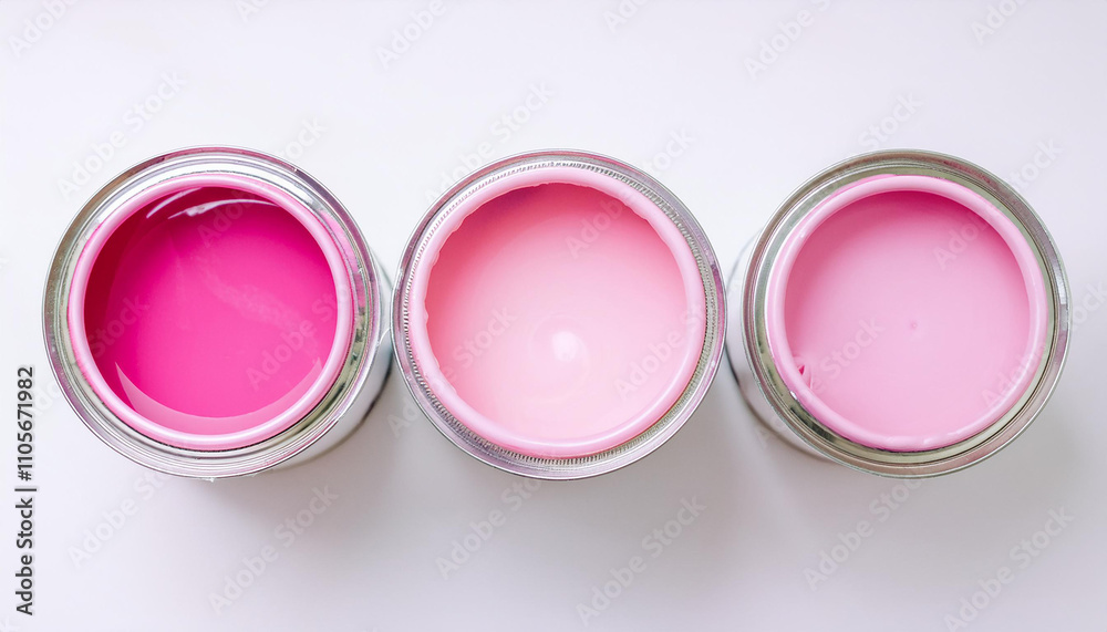 Сans with different paint on white background. Сans with different paint on white background.