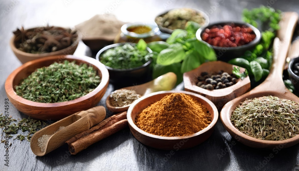 Various herbs and spices Various herbs and spices