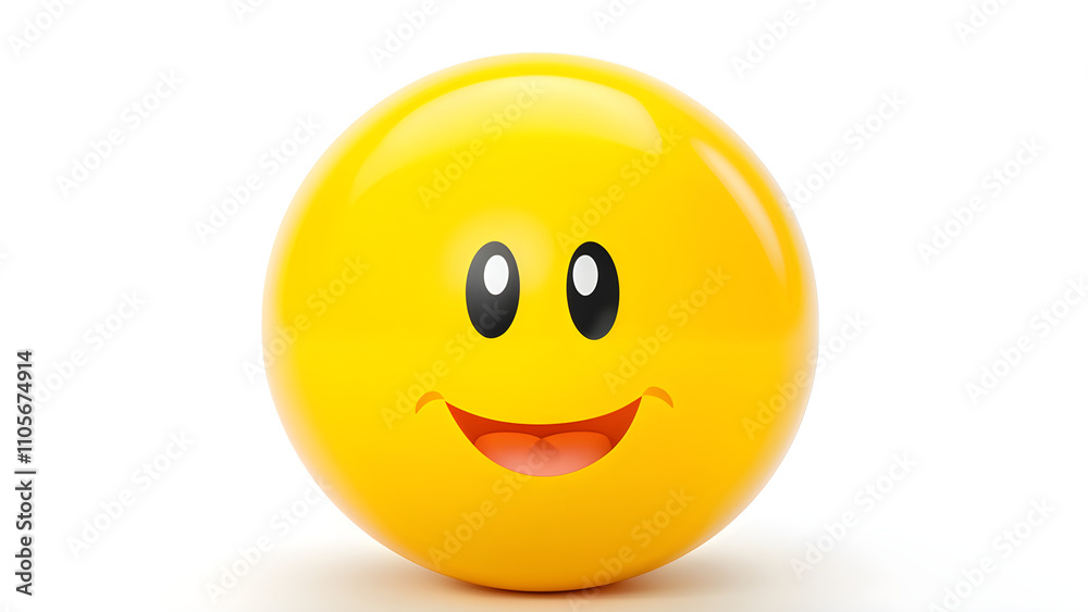 Fototapeta premium Yellow smile funny emoji