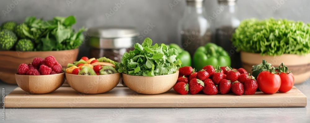 Nutritionist showing fruits vs fast food to a young child, dietary choices and long-term wellness impact