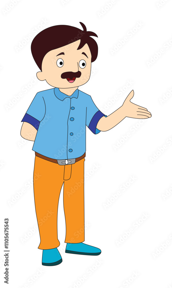 A cute man pointing isolated on white background A cute man pointing isolated on white background
